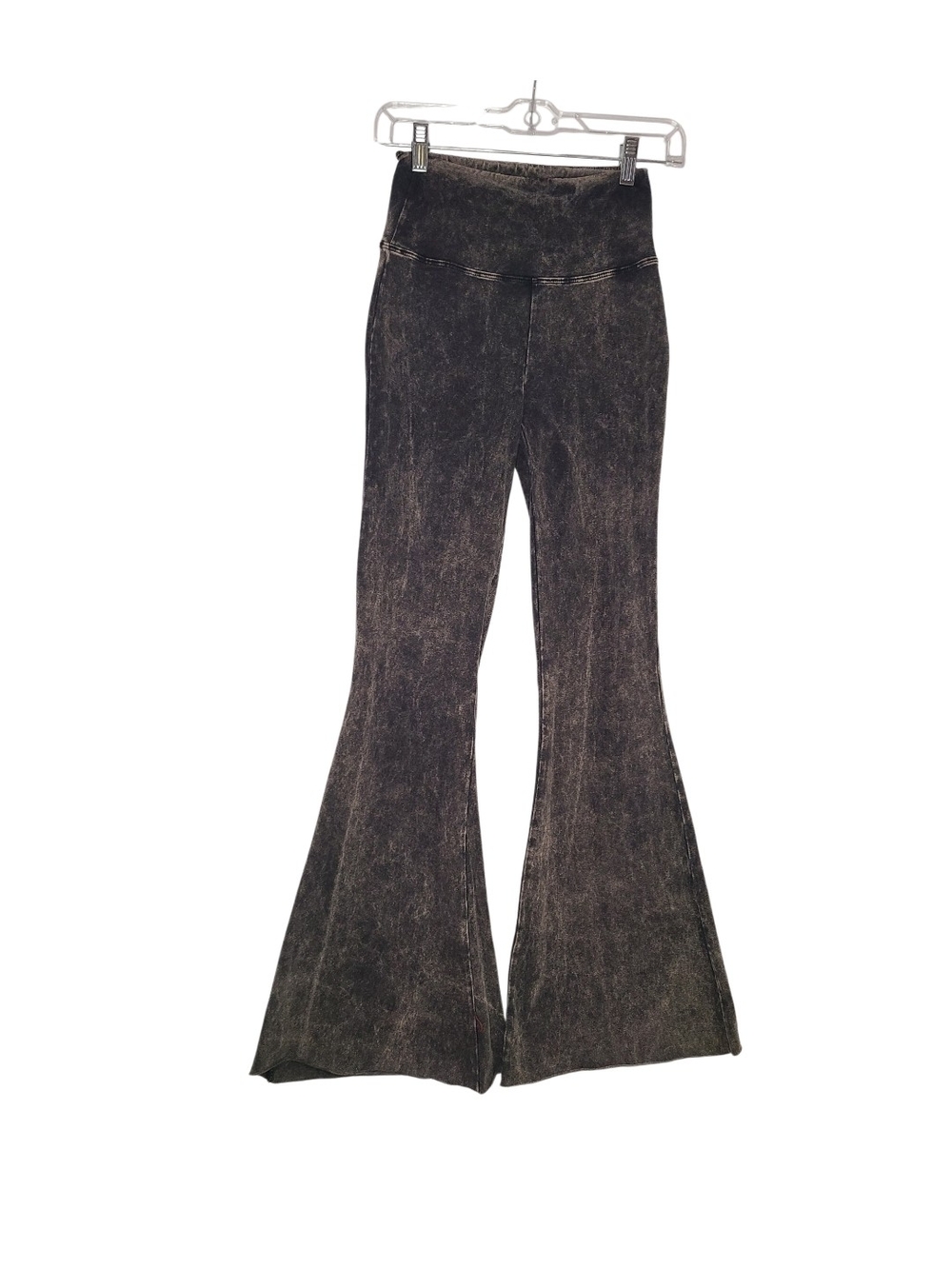 Zenana Outfitters High-Waist Flared Pants in Washed Charcoal